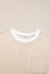 Twisted Ribbed Contrast Trim Shift T Shirt Dress