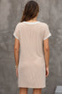 Twisted Ribbed Contrast Trim Shift T Shirt Dress