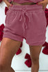Twisted Ribbed Loose Tee Drawstring Short Set
