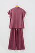 Twisted Ribbed Mock Neck Wide Leg Pant Set