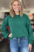 Twisted Ribbed Tiered Ruffle Long Sleeve Pullover Top
