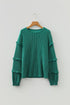 Twisted Ribbed Tiered Ruffle Long Sleeve Pullover Top