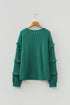 Twisted Ribbed Tiered Ruffle Long Sleeve Pullover Top