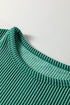 Twisted Ribbed Tiered Ruffle Long Sleeve Pullover Top