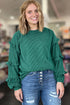 Twisted Ribbed Tiered Ruffle Long Sleeve Pullover Top