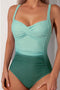 Twisted Sweetheart Neck Ruched Front One Piece Swimsuit