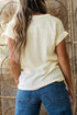 Twisted Texture Corded Knit V Neck T Shirt