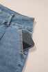 Two Button High Waist Piping Trim Bootcut Denim Jeans
