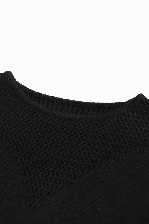 Two-Tone Chevron Pullover Sweater