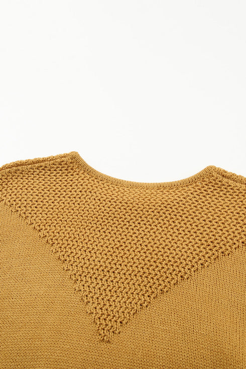 Two-Tone Chevron Pullover Sweater