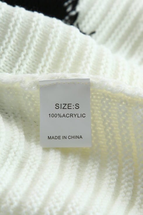 Two-Tone Chevron Pullover Sweater