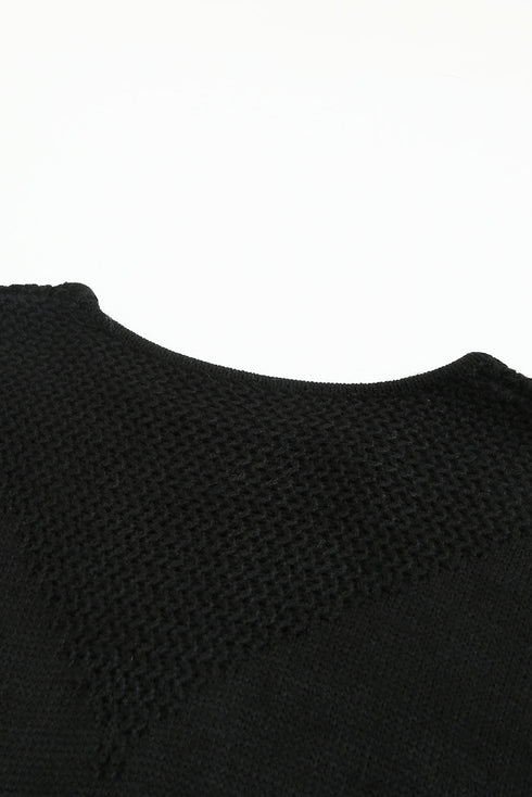 Two-Tone Chevron Pullover Sweater