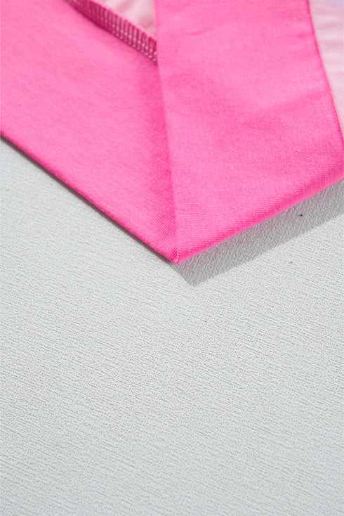 Two Tone Half Buttons Collared T Shirt