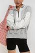 Two Tone Quarter Zip Relaxed Fit Pullover