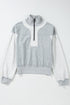 Two Tone Quarter Zip Relaxed Fit Pullover