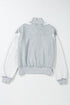 Two Tone Quarter Zip Relaxed Fit Pullover