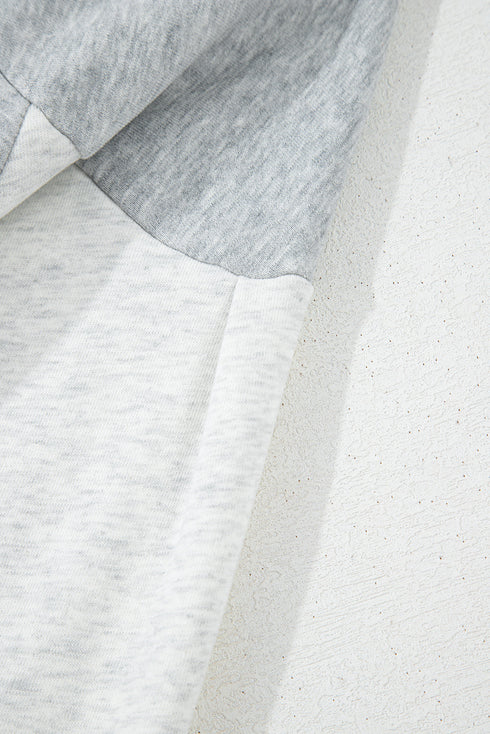 Two Tone Quarter Zip Relaxed Fit Pullover