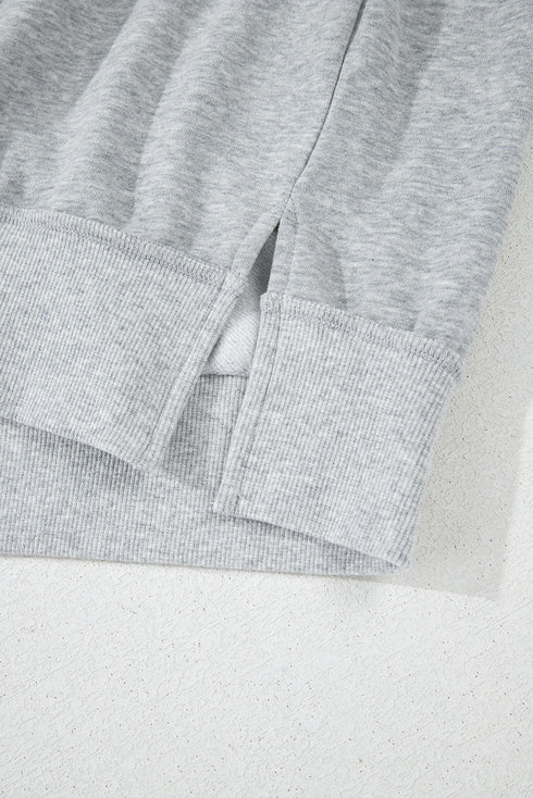 Two Tone Quarter Zip Relaxed Fit Pullover