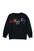 Typographic Letter Print Round Neck Casual Knit Sweater