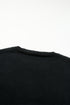 Typographic Letter Print Round Neck Casual Knit Sweater