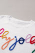 Typographic Letter Print Round Neck Casual Knit Sweater