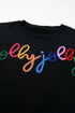 Typographic Letter Print Round Neck Casual Knit Sweater