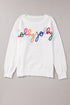 Typographic Letter Print Round Neck Casual Knit Sweater