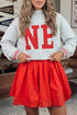 U Neck Long Sleeve Fit And Flare Mini Dress