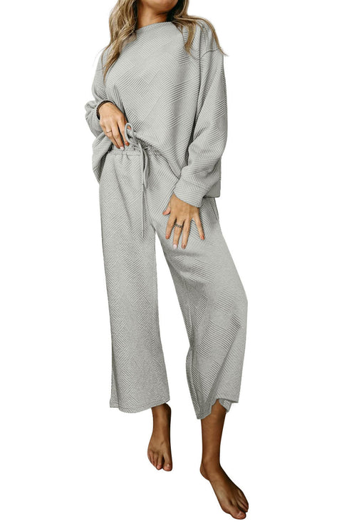 Ultra Loose Textured 2pcs Slouchy Outfit