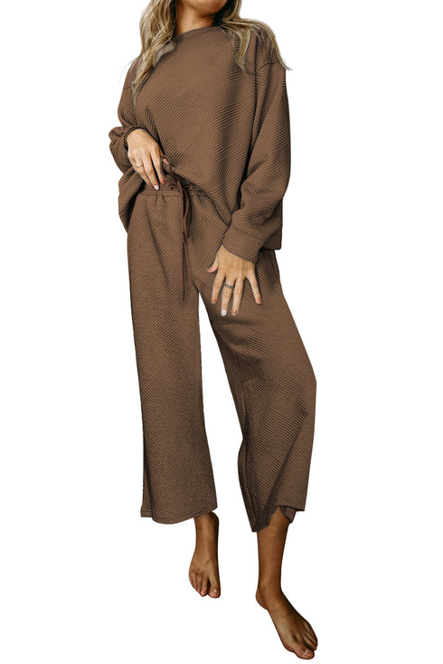 Ultra Loose Textured 2pcs Slouchy Outfit