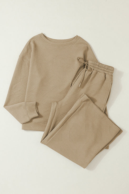Ultra Loose Textured Slouchy Matching Pant Set