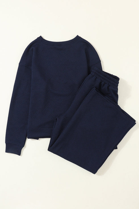 Ultra Loose Textured Slouchy Matching Pant Set