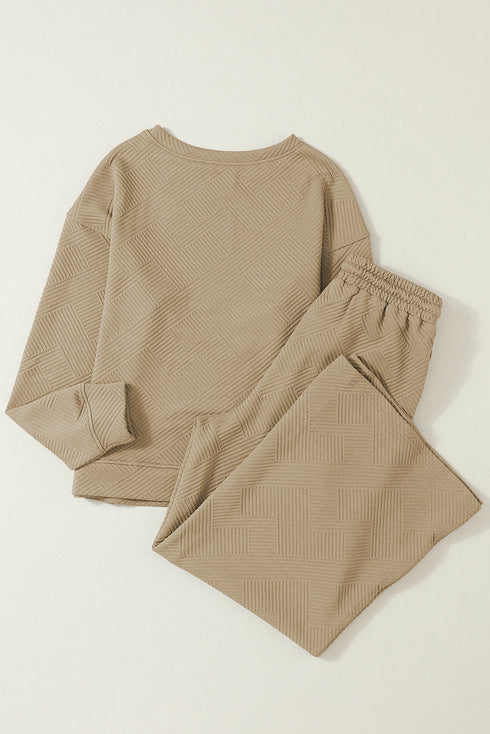 Ultra Loose Textured Slouchy Matching Pant Set