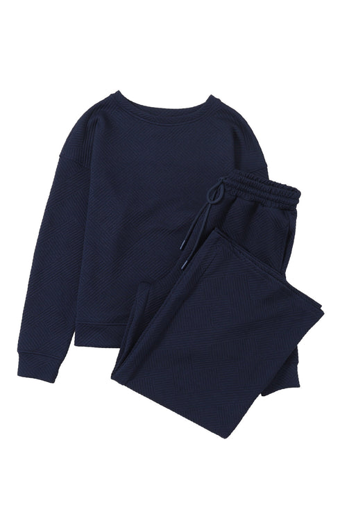 Ultra Loose Textured Slouchy Matching Pant Set