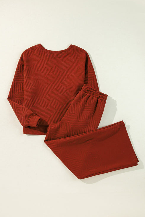 Ultra Loose Textured Slouchy Matching Pant Set