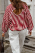 Unexpected Open Back Cutout Striped Relaxed Top