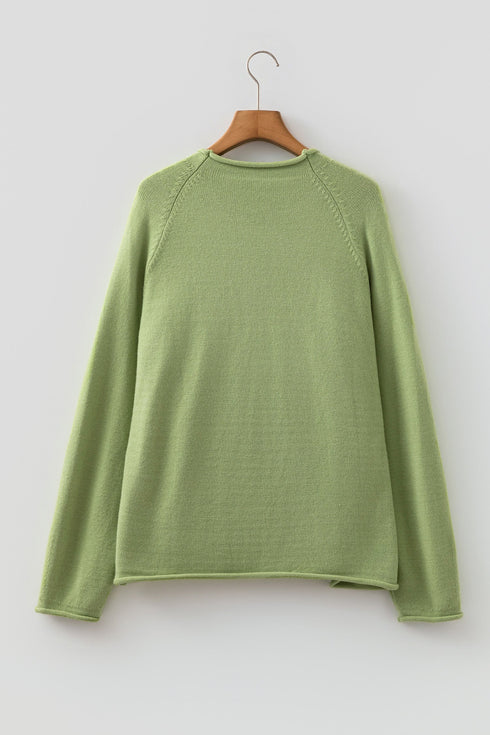 Unique Fish Knit Oversized Round Neck Sweater