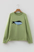 Unique Fish Knit Oversized Round Neck Sweater