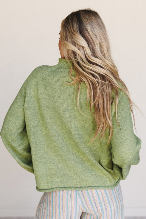 Unique Fish Knit Oversized Round Neck Sweater