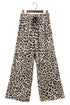 Untamed Spirit Leopard Print Drawstring Wide Leg Flowy Pants