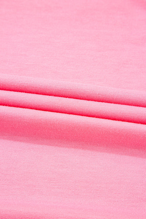 Urban Ease Contrast Trim Crewneck T Shirt And Wide Leg Pants Set