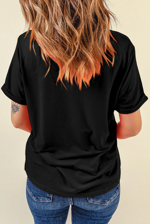 USA Bow Daisy Patriotic Letter Graphic Fourth of July Tee