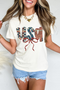 USA Bow Graphic Letter Print Short Sleeve Jersey Tee