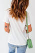 USA Bow Graphic Letter Print Short Sleeve Jersey Tee