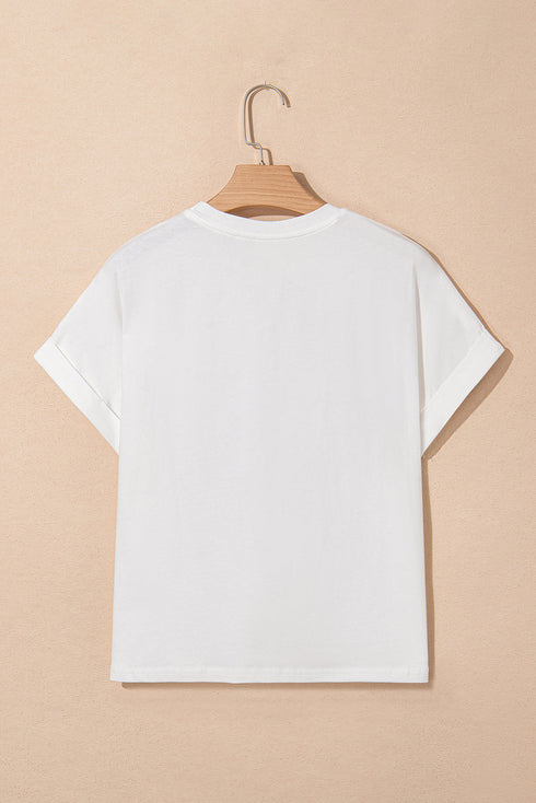 USA Graphic Print Short Sleeve Cotton Blend Shirt