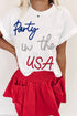 USA Graphic Print Short Sleeve Cotton Blend Shirt
