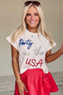 USA Graphic Print Short Sleeve Cotton Blend Shirt