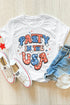 USA Graphic Print Short Sleeve Crew Neck Tee