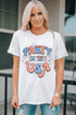 USA Graphic Print Short Sleeve Crew Neck Tee