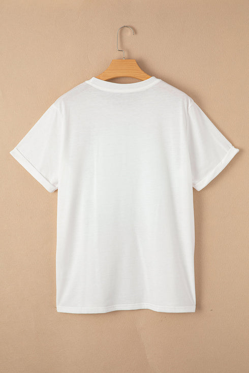 USA Graphic Print Short Sleeve Crew Neck Tee